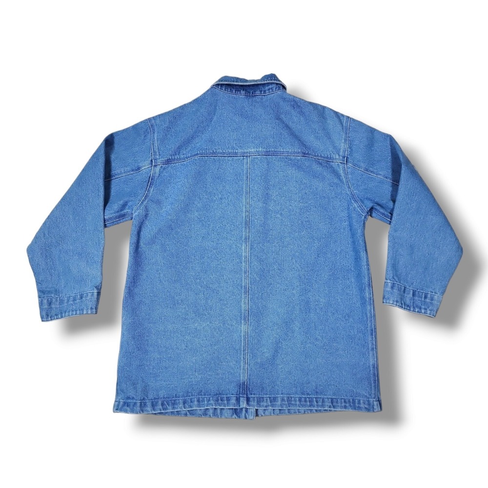 Vintage Basic Editions Med Wash Button Denim Jacket Men's Medium - Picture 2 of 9
